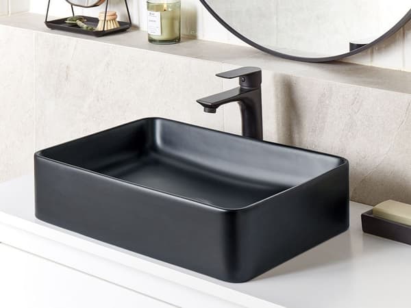Bänkskåp tvättställ 51 x 34 cm svart CHIVANA Lumarko!