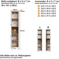 Miniatyrbild 4 av 6: Högskåp - TRENDTEAM - Touch-serien - Vit/Brun - 36 cm - 191 cm hög