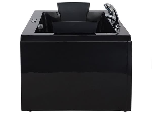 Poreamme musta 183 x 90 x 66 cm akryyli LED-valot 2 hengelle oikea rosteri metalli