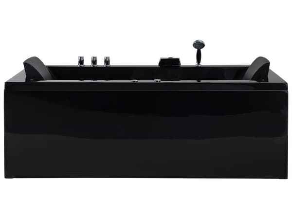 Poreamme musta 183 x 90 x 66 cm akryyli LED-valot 2 hengelle oikea rosteri metalli