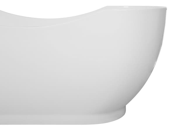 Kylpyamme valkoinen akryyli 170 x 77 cm vapaasti seisova yhdelle ovaali ylivuodolla 253 L moderni