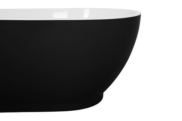 Kylpyamme musta valkoinen akryyli vapaasti seisova 170 x 80 cm ovaali matta moderni tyyli