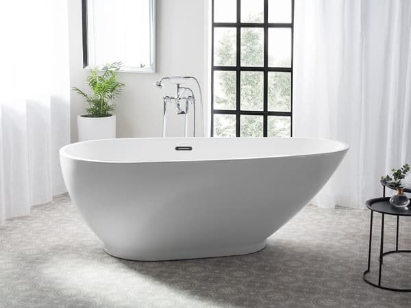 Badekar Matsort Sølv 170x80 cm Moderne Industriel Design Oval Sort Fritstående Bad