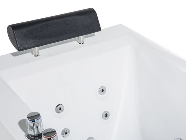 Badekar Hvid Akryl 172 x 83 x 64 cm 2 Personers Spa Boblebad Indendørs Voksne Nakkestøtte LED lys Fritstående Moderne Badeværelse Inspiration