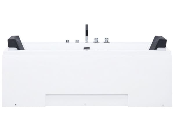 Badekar Hvid Akryl Sanitær 170 x 75 x 60 cm Rektangulær Hjørnebadekar med LED Lys Massage Funktion Nakkestøtte Moderne Design Badeværelse