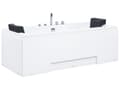 Miniatyrbillede 8 af 11: Badekar Hvid Akryl Sanitær 170 x 75 x 60 cm Rektangulær Hjørnebadekar med LED Lys Massage Funktion Nakkestøtte Moderne Design Badeværelse