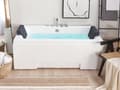 Miniatyrbillede 2 af 11: Badekar Hvid Akryl Sanitær 170 x 75 x 60 cm Rektangulær Hjørnebadekar med LED Lys Massage Funktion Nakkestøtte Moderne Design Badeværelse