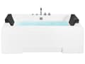 Miniatyrbillede 1 af 11: Badekar Hvid Akryl Sanitær 170 x 75 x 60 cm Rektangulær Hjørnebadekar med LED Lys Massage Funktion Nakkestøtte Moderne Design Badeværelse