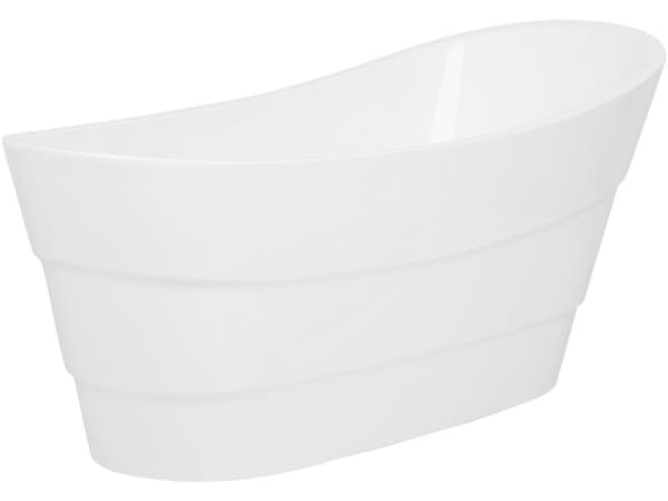 Fritstående Badekar Hvid Blank Akryl 170 x 73 cm Moderne Japansk Emaljeret Bad Glam Design Oval Badeværelse Tilbehør Indretning