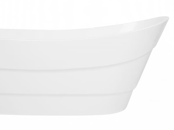 Fritstående Badekar Hvid Blank Akryl 170 x 73 cm Moderne Japansk Emaljeret Bad Glam Design Oval Badeværelse Tilbehør Indretning