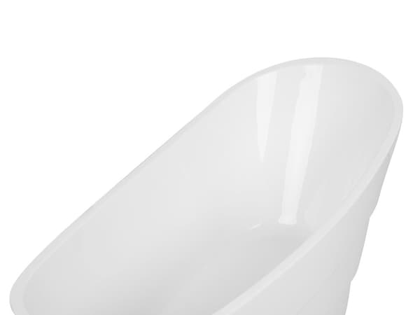 Fritstående Badekar Hvid Blank Akryl 170 x 73 cm Moderne Japansk Emaljeret Bad Glam Design Oval Badeværelse Tilbehør Indretning
