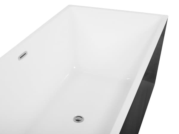 Kylpyamme musta 170 x 60 x 76 cm akryyli suorakulmio 240 L ylivuotojärjestelmä