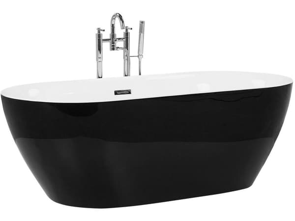 Kylpyamme vapaasti seisova musta akryyli 170 x 80 cm ovaali moderni tyyli