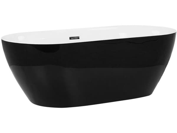 Kylpyamme vapaasti seisova musta akryyli 170 x 80 cm ovaali moderni tyyli