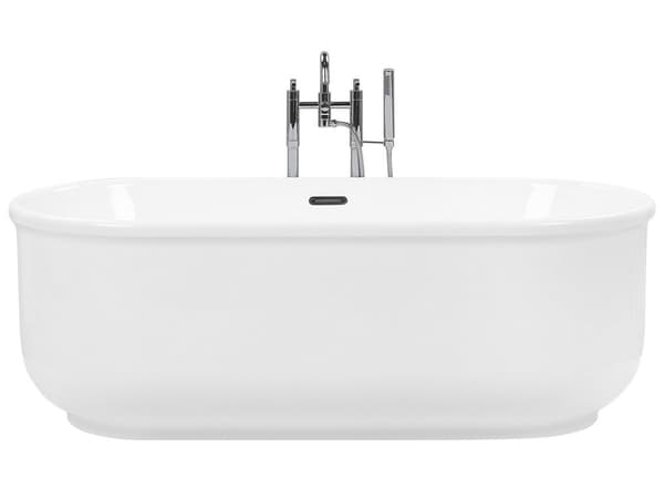 Vapaasti seisova kylpyamme valkoinen 170 cm ovaali moderni minimalistinen tyyli