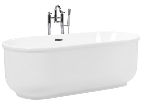 Vapaasti seisova kylpyamme valkoinen 170 cm ovaali moderni minimalistinen tyyli