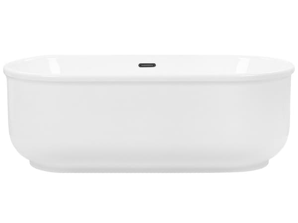 Vapaasti seisova kylpyamme valkoinen 170 cm ovaali moderni minimalistinen tyyli