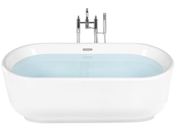 Vapaasti seisova kylpyamme valkoinen 170 cm ovaali moderni minimalistinen tyyli