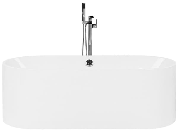 Kylpyamme vapaasti seisova valkoinen 170 x 75 cm ovaali muoto perinteinen tyyli