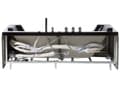 Miniatyrbillede 8 af 11: Massage Punkter Bad Sort Sølv med LED Sanitær Akryl og Glas 160 x 76 cm