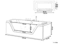Miniatyrbillede 3 af 11: Massage Punkter Nakkestøtte Bad Sort Sølv med LED Sanitærakryl og Glas 150 x 71 cm Elegant Moderne