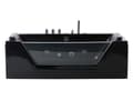 Miniatyrbillede 4 af 11: Massage Punkter Nakkestøtte Bad Sort Sølv med LED Sanitærakryl og Glas 150 x 71 cm Elegant Moderne