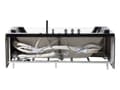 Miniatyrbillede 8 af 11: Massage Punkter Nakkestøtte Bad Sort Sølv med LED Sanitærakryl og Glas 150 x 71 cm Elegant Moderne