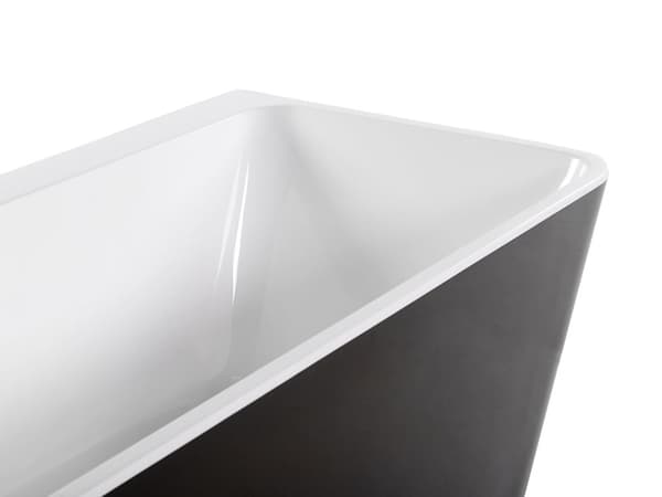 Kylpyamme seinää vasten seisova musta akryyli 170 x 80 cm perinteinen tyyli