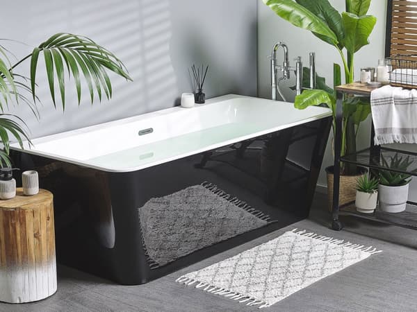 Kylpyamme seinää vasten seisova musta akryyli 170 x 80 cm perinteinen tyyli