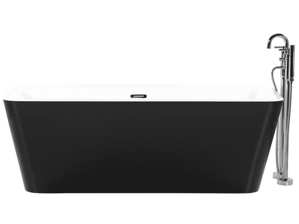 Fritstående Badekar Sort Sanitær Akryl Oval 170 x 80 cm Minimalistisk Design