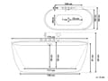 Miniatyrbillede 3 af 11: Badekar Hvid Sølv 170x80 cm Oval 1-pers Moderne Skandinavisk Design Høj Kvalitet Akryl Bad Vandhane Drænrør Badeværelse Badeværelsesmøbel