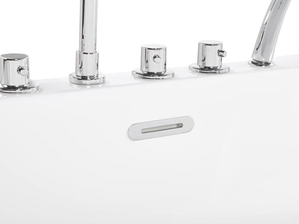 Badekar Hvid Sølv 170x80 cm Oval 1-pers Moderne Skandinavisk Design Høj Kvalitet Akryl Bad Vandhane Drænrør Badeværelse Badeværelsesmøbel
