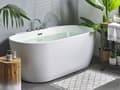 Miniatyrbillede 2 af 11: Badekar Hvid Sølv 170x80 cm Oval 1-pers Moderne Skandinavisk Design Høj Kvalitet Akryl Bad Vandhane Drænrør Badeværelse Badeværelsesmøbel