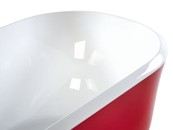Badekar Rød Sølv Hvid 170x77 cm Moderne Design Oval Fritstående Rundt Bad Sanitær Akryl Badeværelse Badeværelsesmøbel Nyt Hjem Boligindretning