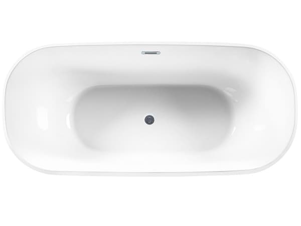 Badekar Rød Sølv Hvid 170x77 cm Moderne Design Oval Fritstående Rundt Bad Sanitær Akryl Badeværelse Badeværelsesmøbel Nyt Hjem Boligindretning