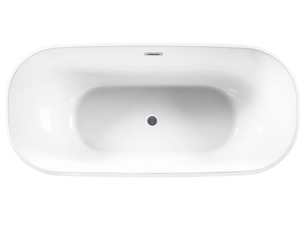 Fritstående Badekar Bad Sort Sanitær Akryl Oval Runde Hjørner 170 x 77 cm Moderne Design