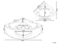 Miniatyrbillede 3 af 10: Hjørne Boblebad Sort Sanitær Akryl med LED lys 10 Massage Jets 190 x 138 cm Moderne Stil