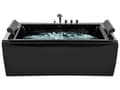 Miniatyrbillede 1 af 11: Badekar Sort Akryl 172 x 83 x 64 cm 2 Personers Spa Boblebad Indendørs Voksne Nakkestøtte LED lys Fritstående Moderne Badeværelse Inspiration