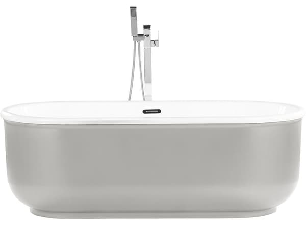 Vapaasti seisova kylpyamme hopea 170 cm ovaali moderni minimalistinen tyyli