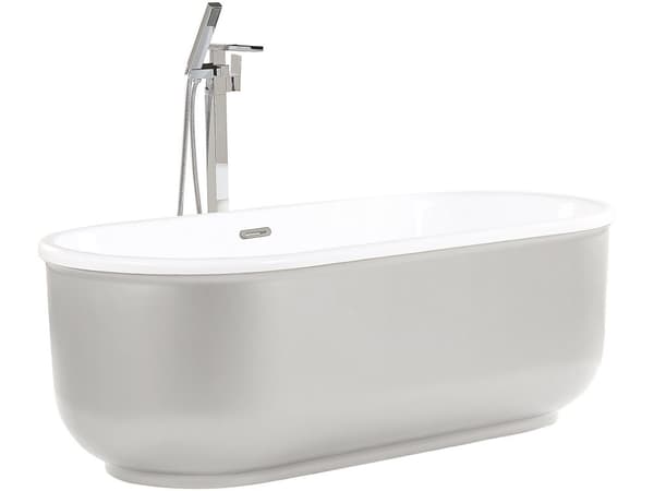 Vapaasti seisova kylpyamme hopea 170 cm ovaali moderni minimalistinen tyyli