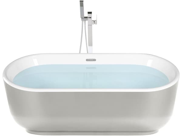 Vapaasti seisova kylpyamme hopea 170 cm ovaali moderni minimalistinen tyyli