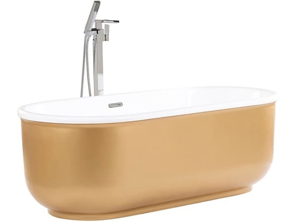 Vapaasti seisova kylpyamme kultainen 170 cm ovaali moderni minimalistinen tyyli