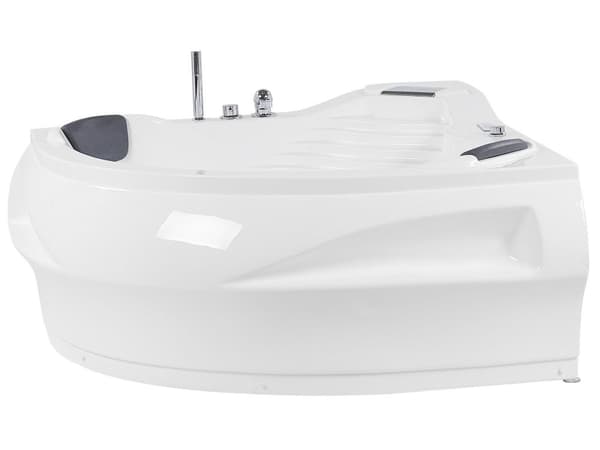Kulmaporeamme valkoinen LED-valoilla akryyli 210 x 145 cm bluetooth-kaiutin moderni tyyli