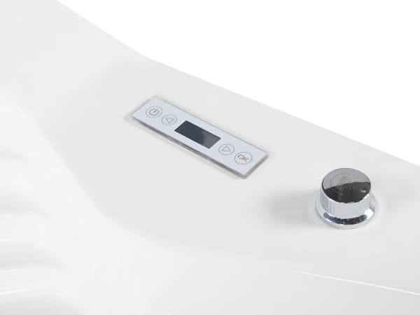 Kulmaporeamme valkoinen LED-valoilla akryyli 210 x 145 cm bluetooth-kaiutin moderni tyyli
