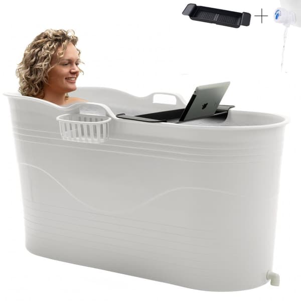 HelloBath - Badskopa XL - 122 cm - Vit - Sittbad