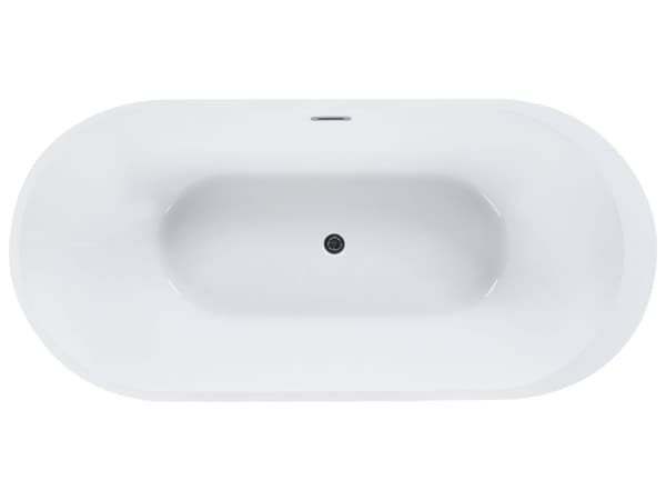 Kylpyamme musta 170 x 80 x 59 cm akryyli ovaali ylivuotojärjestelmä vapaasti seisova