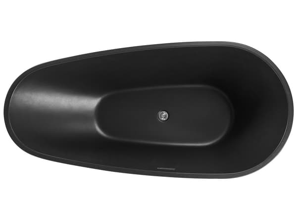 Badekar Matsort Sølv 170x80 cm Moderne Industriel Design Oval Sort Fritstående Bad