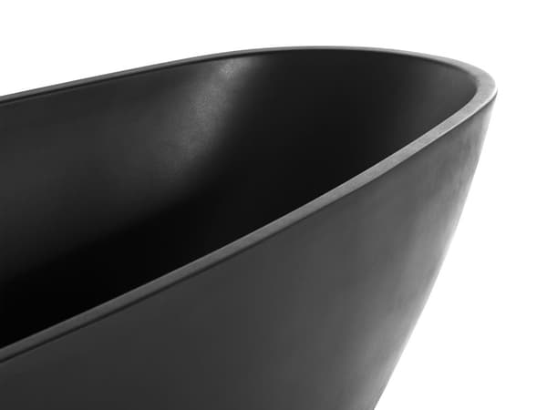 Badekar Matsort Sølv 170x80 cm Moderne Industriel Design Oval Sort Fritstående Bad