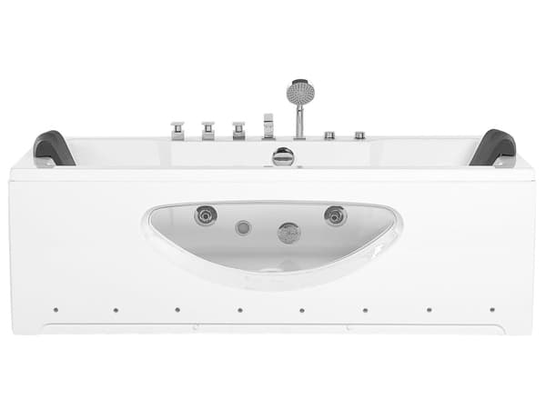 Whirlpool poreamme valkoinen akryylinen läpinäkyvällä seinällä ja LED-valoilla 180 x 80 cm moderni tyyli