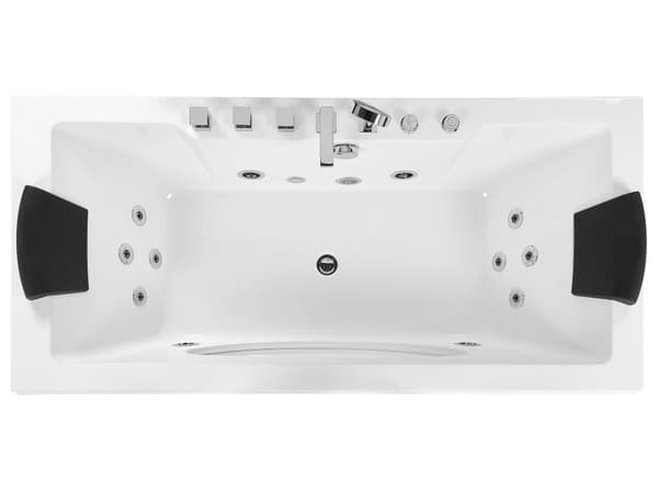 Whirlpool poreamme valkoinen akryylinen läpinäkyvällä seinällä ja LED-valoilla 180 x 80 cm moderni tyyli